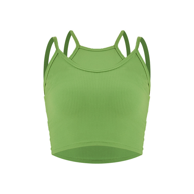 Desmontable ropa interior deportiva Mujer a prueba de golpes correr yoga fitness chaleco falso de dos piezas sujetador de mama belleza espalda verano