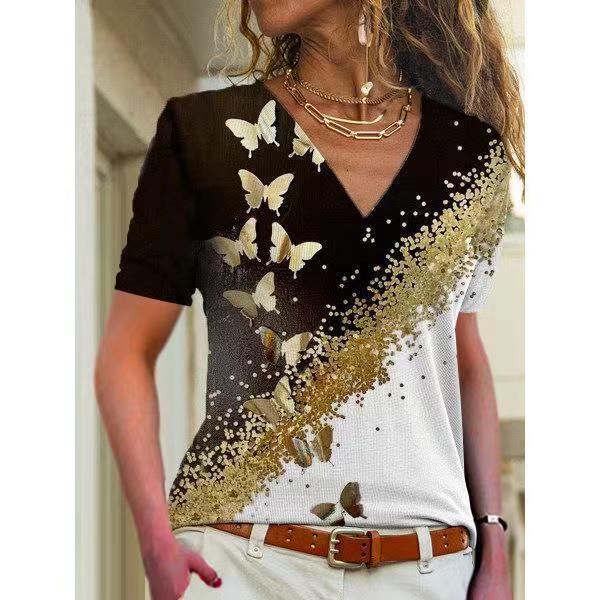 Women's T-shirt Short Sleeve T-shirts Printing Fashion Butterfly display picture 2
