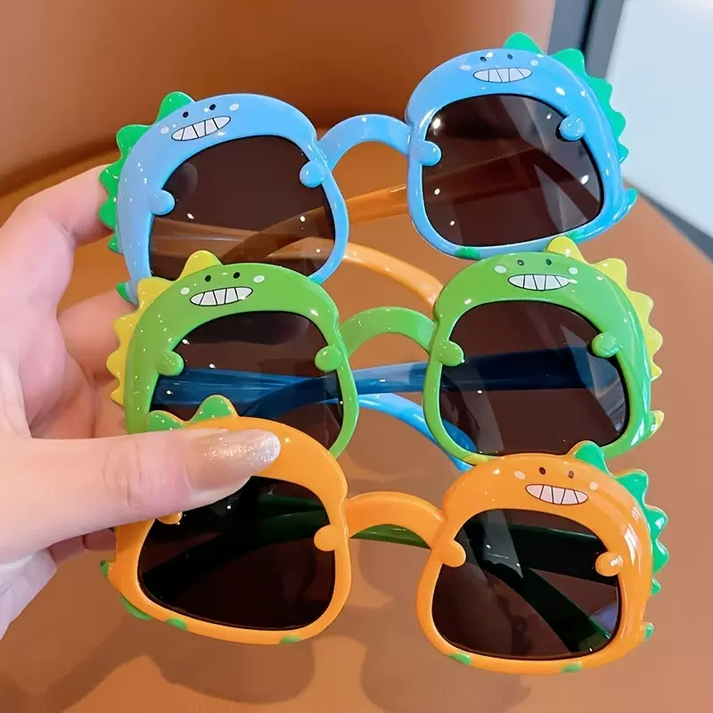 卡通恐龙儿童时尚太阳镜墨镜可爱男女宝宝遮阳防晒眼镜批发小恐龙