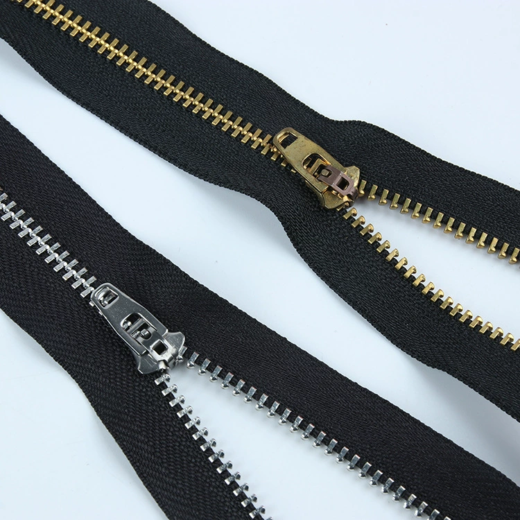Metal jeans with zipper, copper jacket