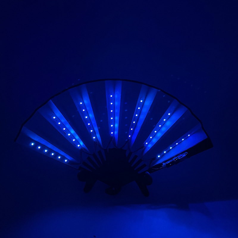 8-pulgadas luminoso ventilador luminoso colorido LED luminoso plegable ventilador bar discoteca fiesta escenario atmósfera props