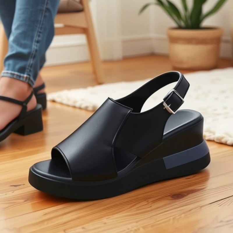 35-42 больших размеров босоножки на каблуках толстые подошвы женские 2024 новые летние туфли на высоких каблуках