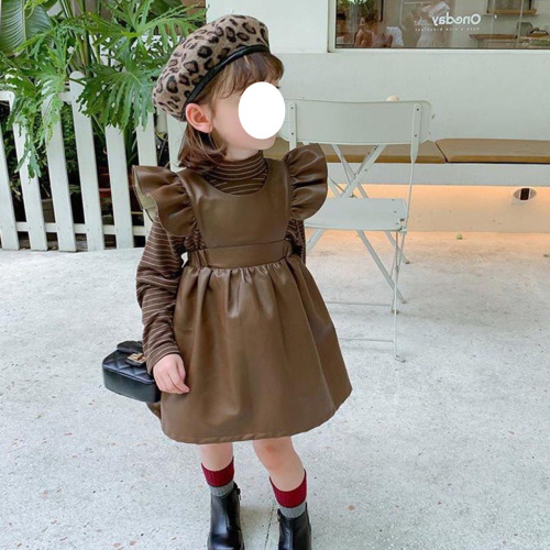 Set of 2 Girls' Skirts  Trendy Children's Spring and Autumn Small Sleeve Girl Fashion two-piece set D65