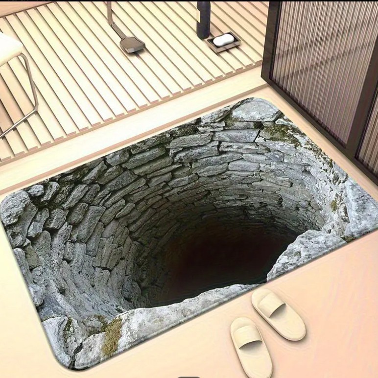 跨境亚马逊3D视觉陷阱地垫浴室厨房吸水防滑脚垫玄关入户门垫代发|undefined