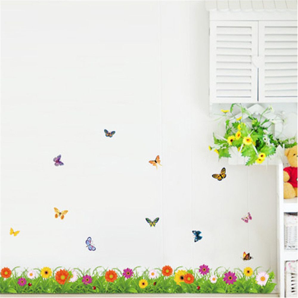 Pequeño girasol fresco línea de cintura pegatinas línea de anclaje papel pintado autoadhesivo sala de estar decoración del dormitorio línea de patada pegatinas de pared desnudas