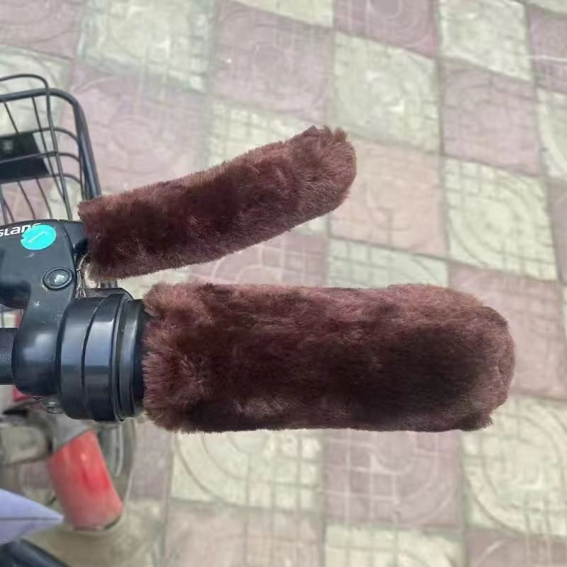 [for Warmth] New Electric Vehicle Plush Handlebar Gloves, Universal Anti-Slip and Cold-Proof Electric Vehicle Bicycle Handlebar Covers