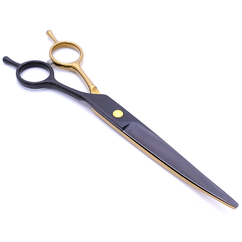 Directo de fábrica de acero inoxidable negro de oro de 7 pulgadas tijeras de belleza para mascotas perro de corte de pelo Teddy Barber tijeras traje