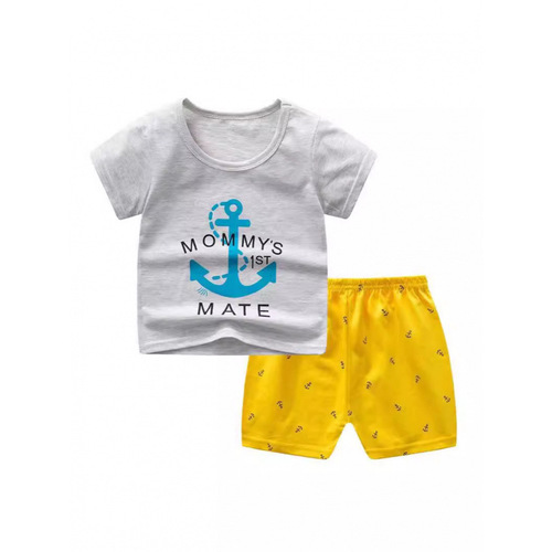 Children's new summer cotton short-sleeve set for boys and girls, large size children two-piece set, one-piece drop shipping children's clothing