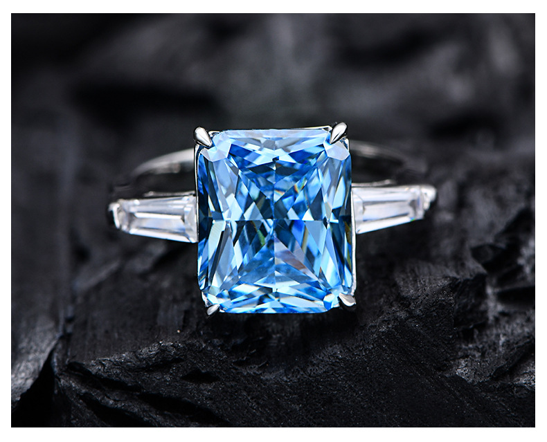 Fashion Geometric Sterling Silver Inlay Zircon Rings 1 Piece