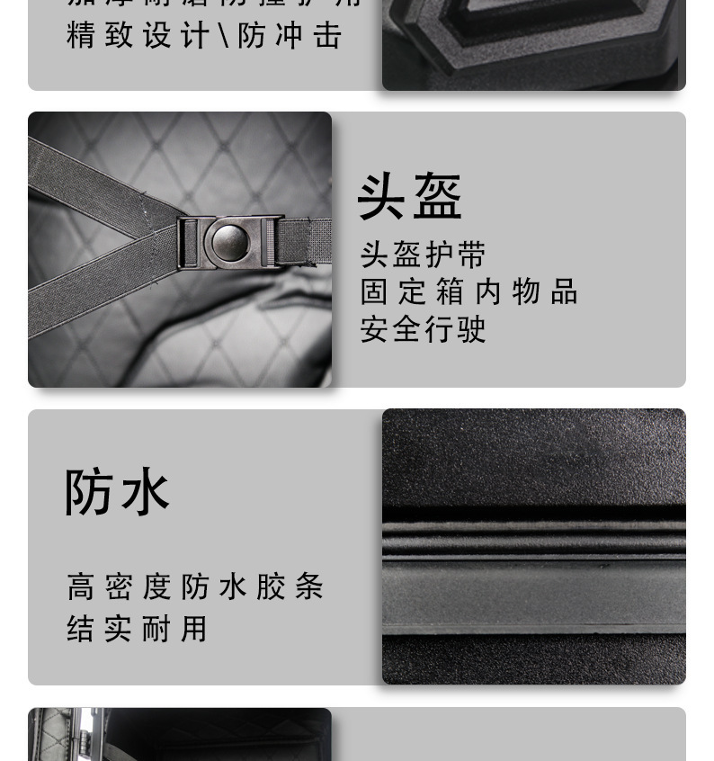Motorcycle Aluminum Alloy Tail Box 45L Side Box Waterproof Anti-Theft Tail Box Quick-Release Design Universal Electric Vehicle Storage Box
