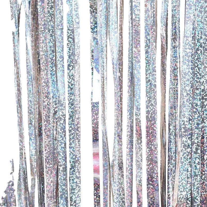 Cortina de seda láser al por mayor colorida decoración de luz brillante fiesta día de los niños casa de boda cumpleaños decoración de cortina de puerta