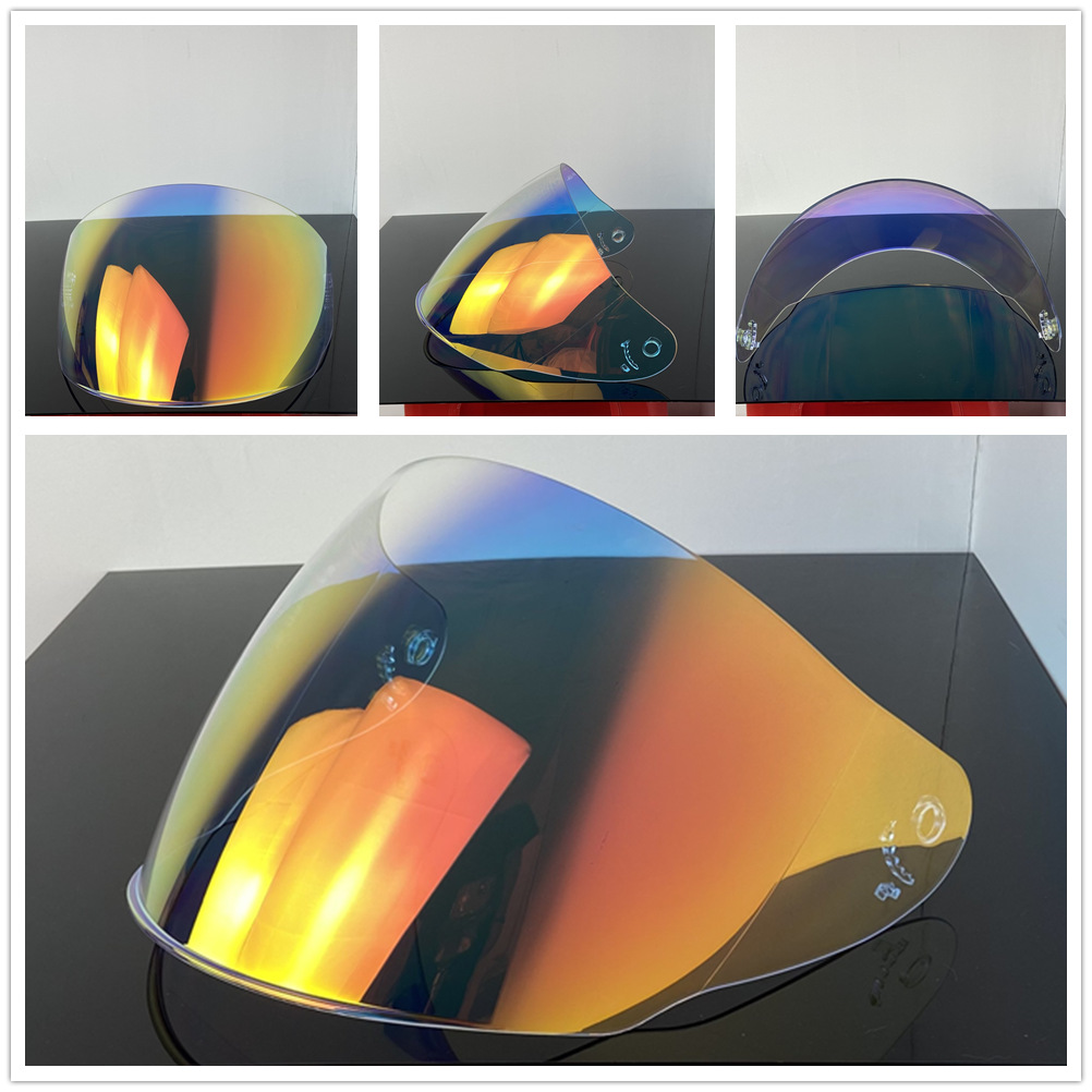 Four-Quarter and Three-Half Helmet Lenses for Day and Night, Suitable for Of608 Electric Vehicle Helmet Lenses, Sun Protection Electroplating