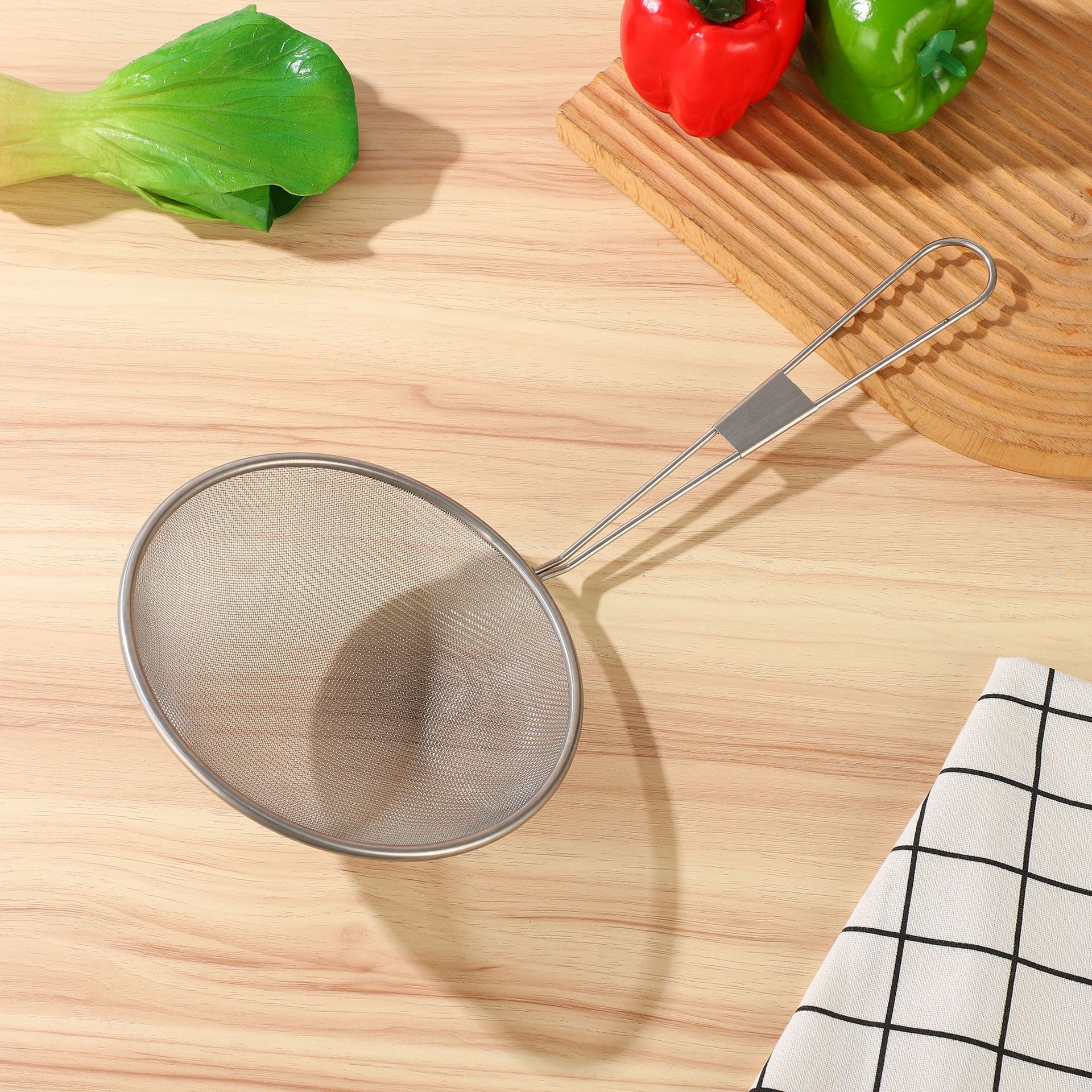 家用不锈钢漏勺豆浆果汁中药芝麻筛厨房捞面捞勺超细面粉筛过滤网