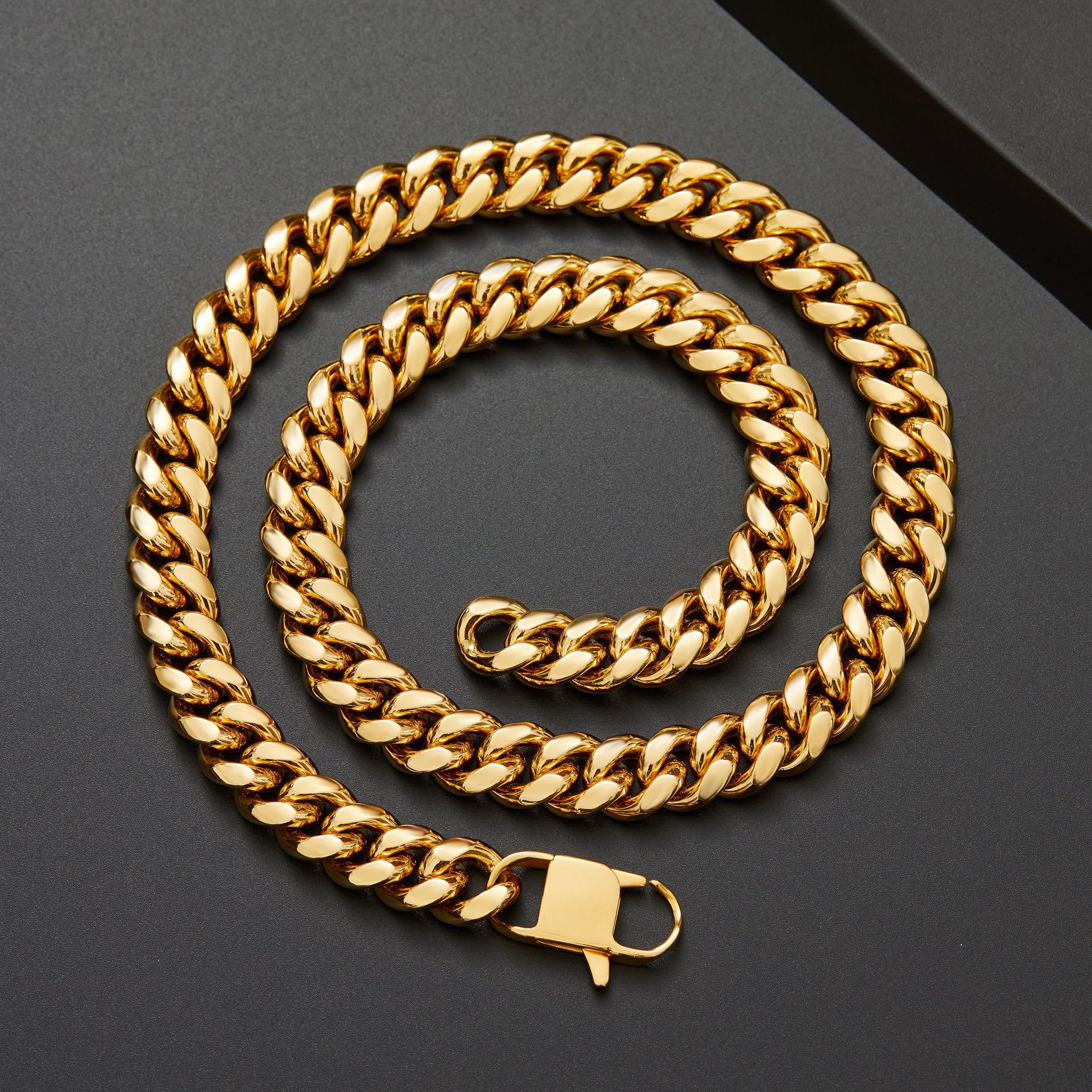 Hip-Hop Solid Color 304 Stainless Steel Polishing Plating Men'S Necklace Men Chain Necklaces display picture 1