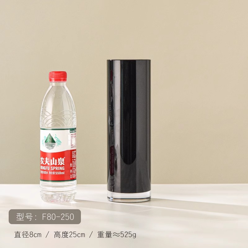 Importado PC anti-caída pequeño jarrón negro decoración en el hogar simple creativo sobre flores ligeras de lujo jarrón de escritorio