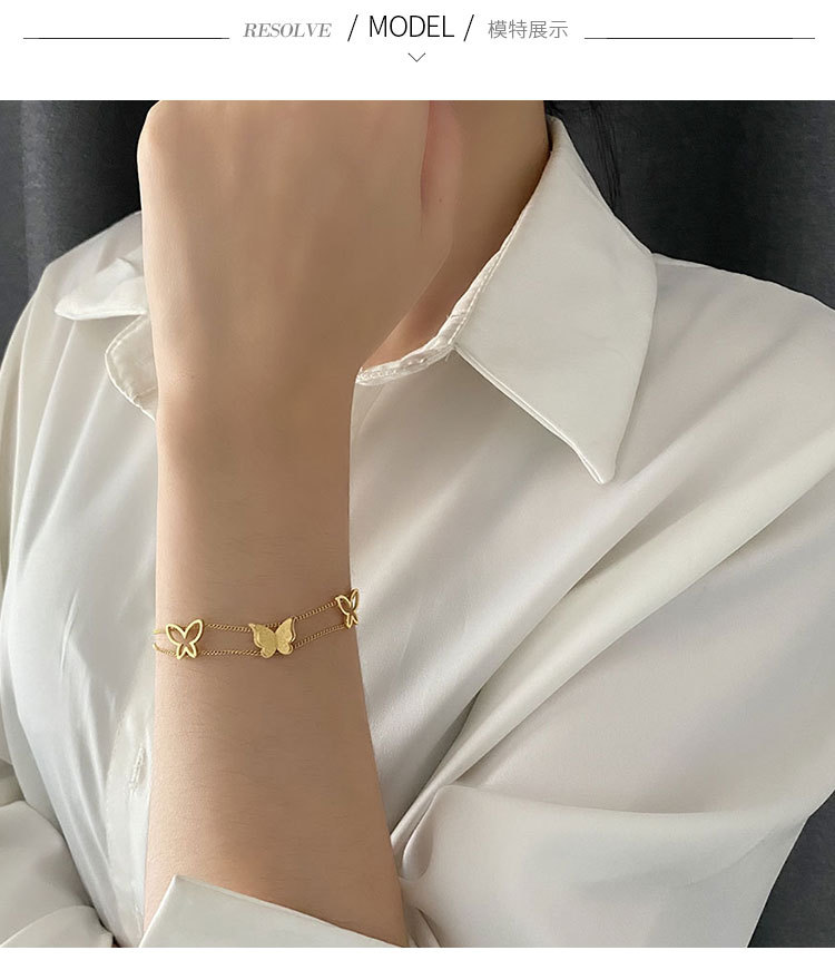 Fashion Butterfly Titanium Steel Plating Bracelets 1 Piece