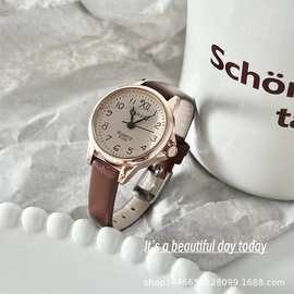 复古小香风山茶花小表盘轻奢气质女士精致手表跨境直播批发货源