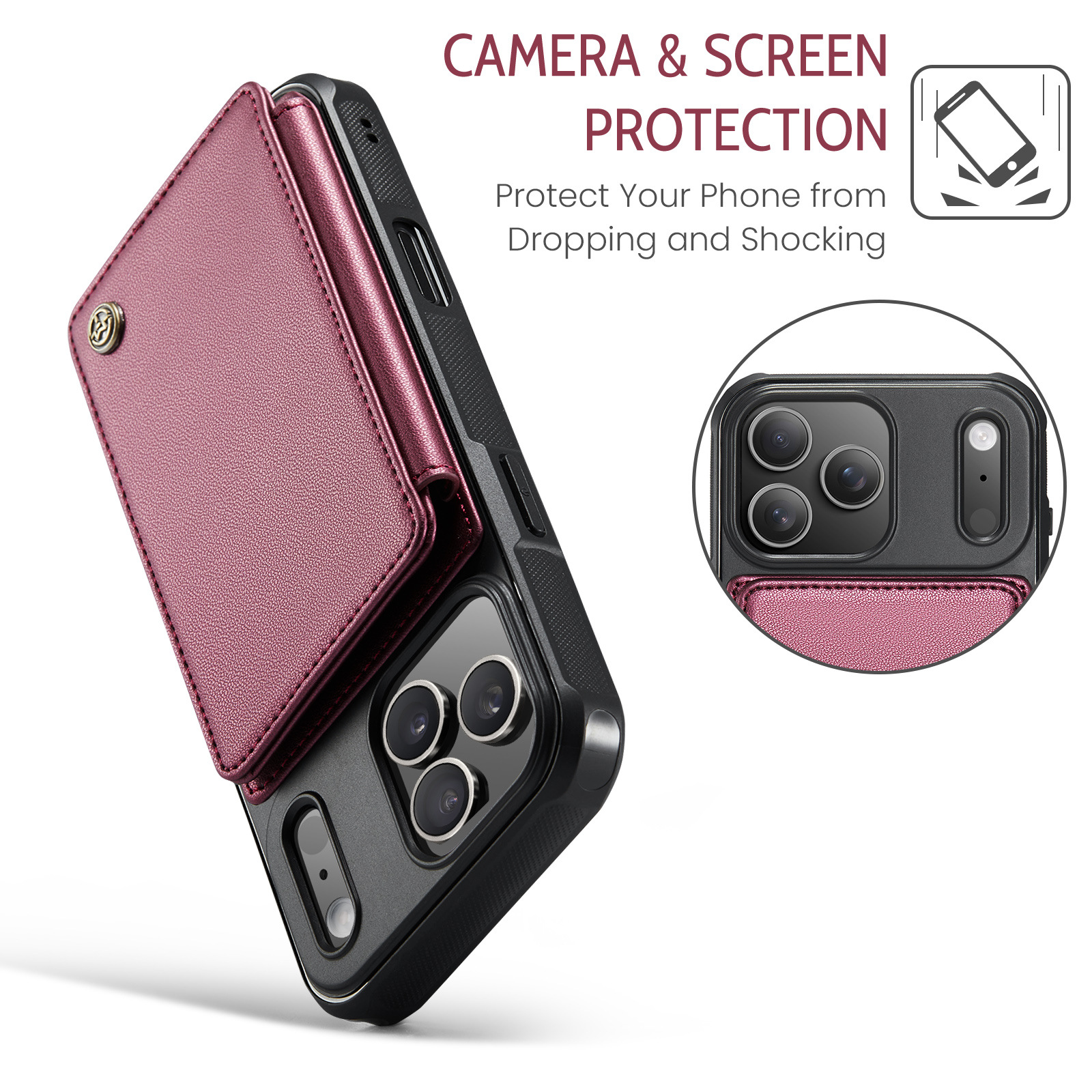 Iphone 17 Max 16 Plus Case With Card Holder Anti-drop Protection_voghion.com