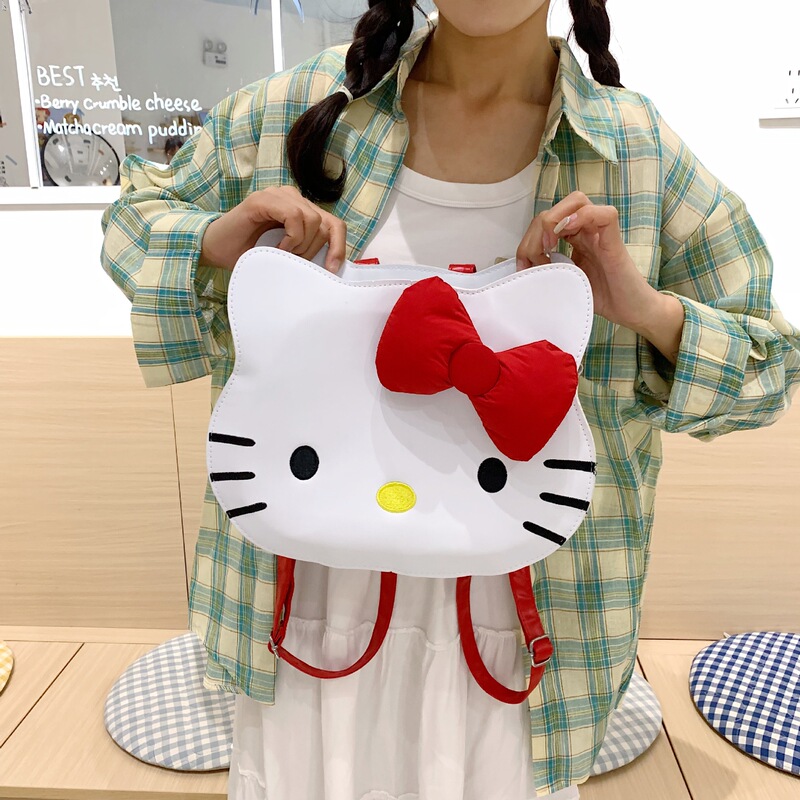 Japanese-Style Ins Niche Design Cute Cartoon Kt Cat Single Shoulder Crossbody Bag for Girls Student Large Capacity Backpack Japanese-Style Ins Niche Design Cute Cartoon Kt Cat Single Shoulder Crossbody Bag for Girls Student Large Capacity Backpack
