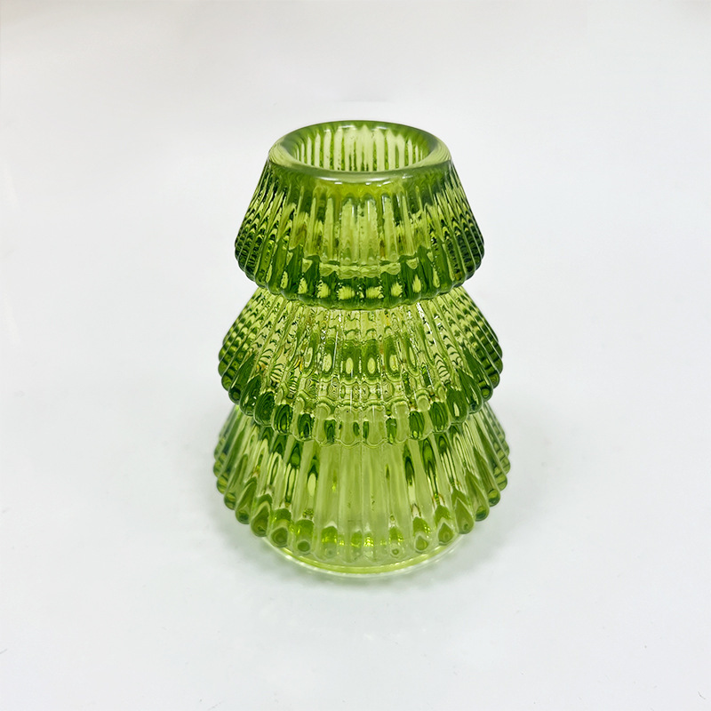 跨境圣诞树两用玻璃烛台香薰蜡烛杯圣诞节装饰家居客厅氛围摆件|undefined