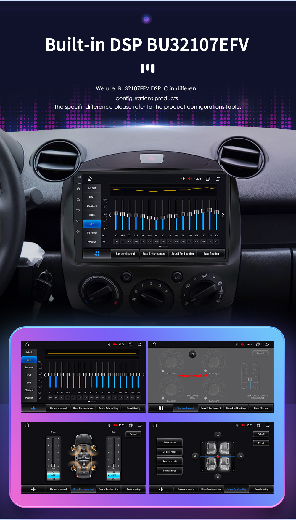 9inch Android Large Screen Suitable for 07-14 Mazda 2 Car Mp5 Intelligent Navigation Gps All-In-One Machine