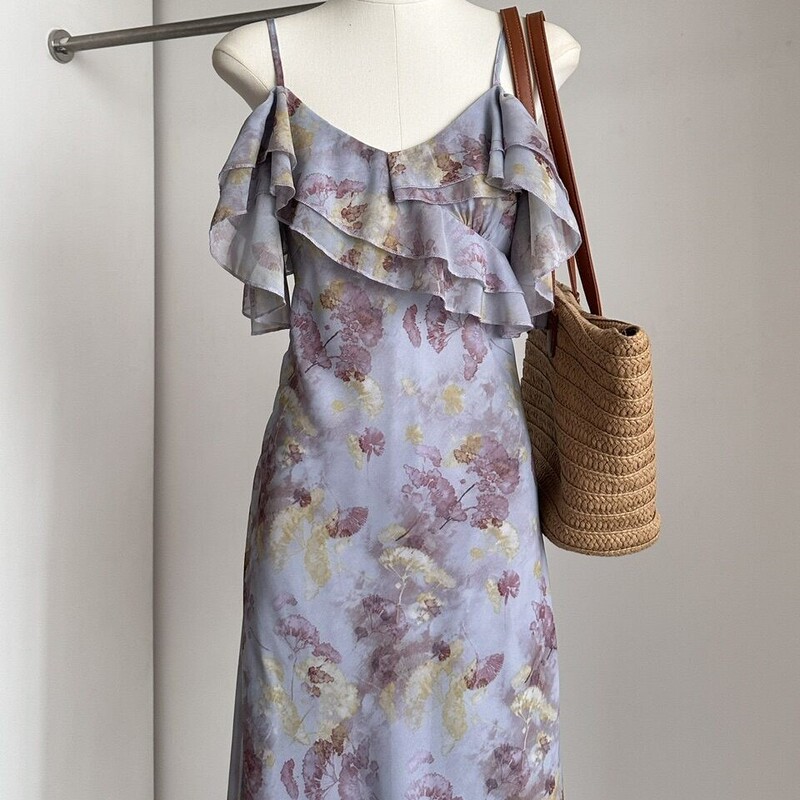 One-Shoulder Floral Ruffle Strap Dress for Women, Summer Resort Style, Stunning Slim-Fit Off-Shoulder Long Dress One-Shoulder Floral Ruffle Strap Dress for Women, Summer Resort Style, Stunning Slim-Fit Off-Shoulder Long Dress