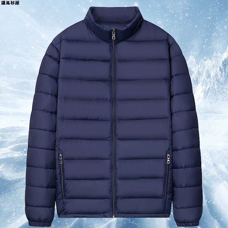 Hombres nuevos chaquetas de algodón de pluma ligera de cuello corto ocio chaqueta de algodón cálida con capuchón de otoño y invierno 2023 chaqueta de hombre