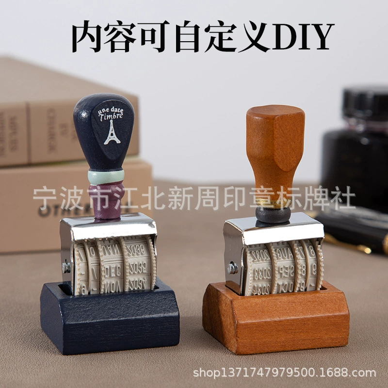 Винтажная дата печати ручная книга специальный zakka стиль имитация почтового штемпеля эффект деревянная печать колесная печать печать
