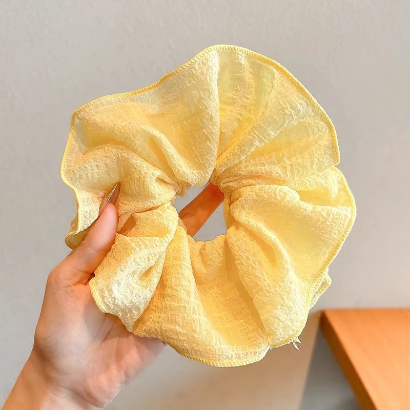 2026 nuevo estilo coreano super grande anillo de pelo intestino grande niñas de alto nivel de sensación de cabello de flores cuerdas de cabello de cordón de goma adornos para el cabello
