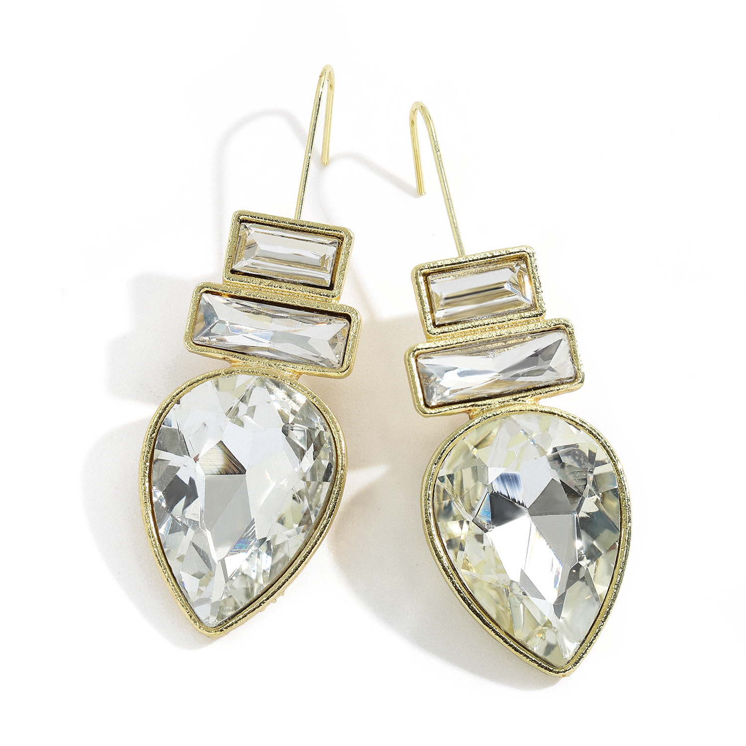 Fashion Alloy Inlaid Colored Gemstone Earrings display picture 22