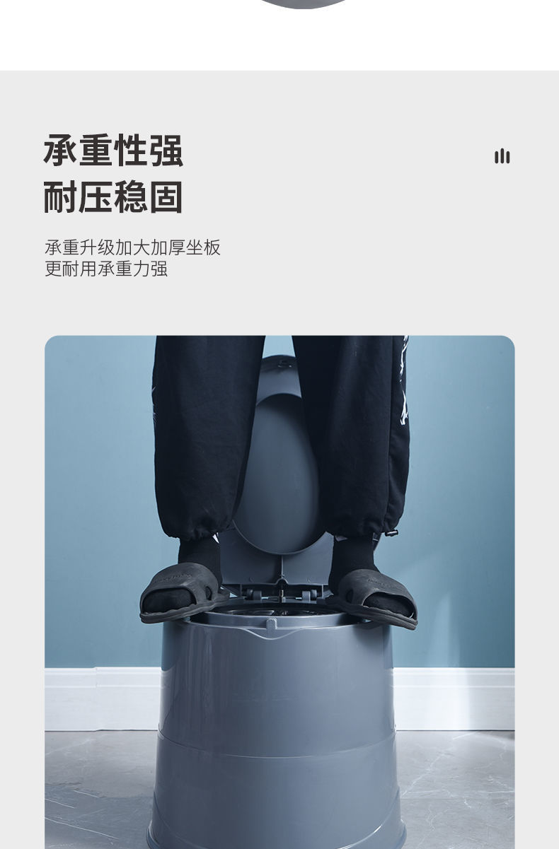 Covered toilet stool, mobile toilet, suitable for pregnant women, camping workers, 80-year-old grandma, manufacturer, one piece, cross-border direct delivery undefined