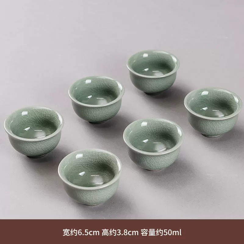 Ceramic tea cup, glass tea set, 6 pieces