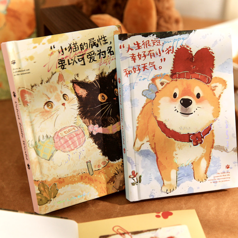 Mr. Paper A6 tapa dura serie de diarios de felpa lindo miau Wang interesante ilustración original notas de estudiante tapa dura