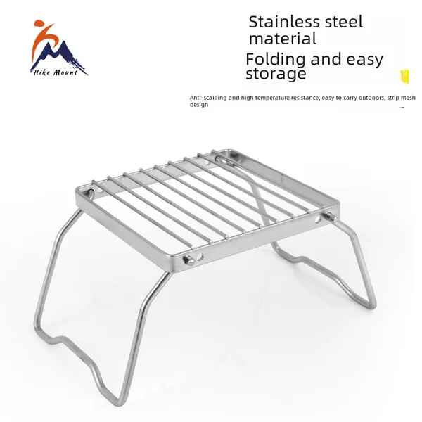 Outdoor Bag-Containing Mini Foldableing Stainless Steel Stove Head Bracket Barbecue Rack Pot Rack Baking Pan Bracket Grill Net Small