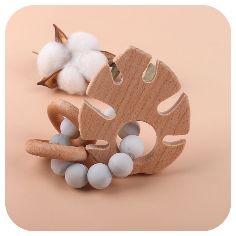 Bebé y bebé suministros niños mordedor pulsera mordedor palo de hoja de haya juguete Amazon Comercio exterior nueva pulsera de silicona