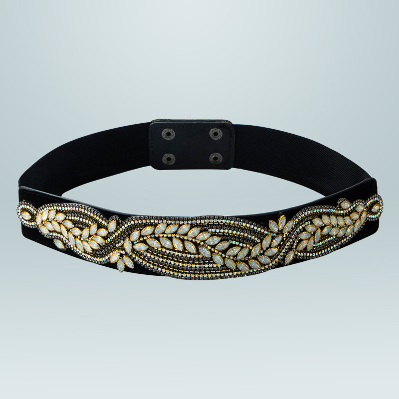 Ceinture En Strass Élastique Rétro Avec Ceinture Brillante En Strass En Gros Nihaojewelry display picture 7