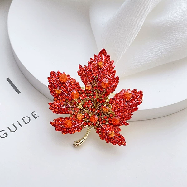 Red maple leaf, diamond encrusted