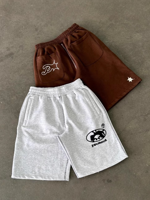 2025 protección transfronteriza tendencia de la moda de primavera europea y americana, pantalones cortos casuales bordados personalizados, pantalones rectos sueltos en la calle