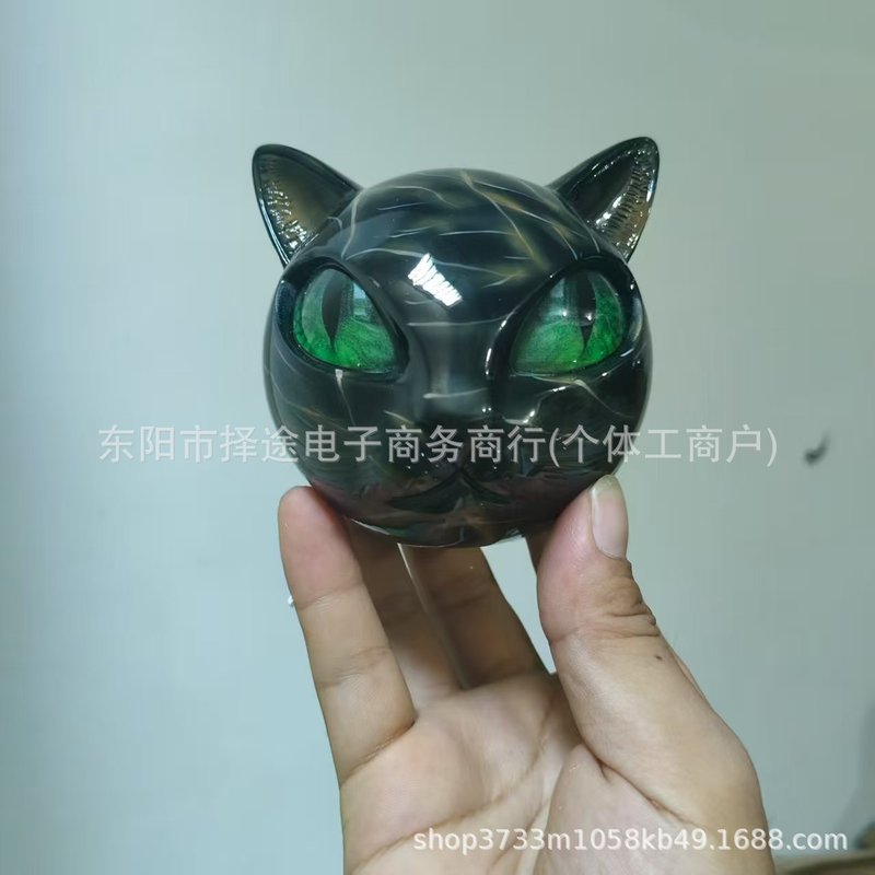 Luxury Black Cat Stone Sculpture – Elegant Home Décor & Gi|undefined