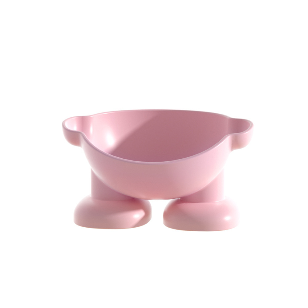 Tazón de gato anti-derrumbamiento cuello de protección inclinado para gatos tazón de comida para perros de plástico general para mascotas antideslizante alto tazón al por mayor