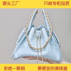 香奶奶新款原厂皮奢侈品女包25bag水桶包ins高版本菱格单肩斜挎包