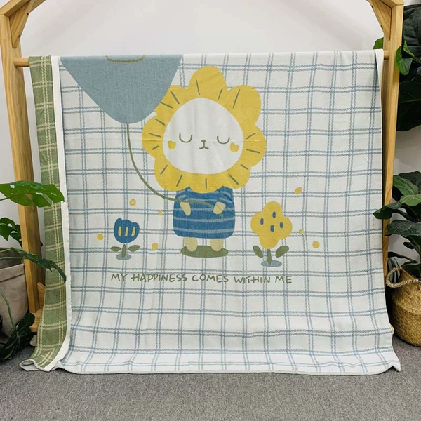 Bamboo lattice little lion blue 1.2