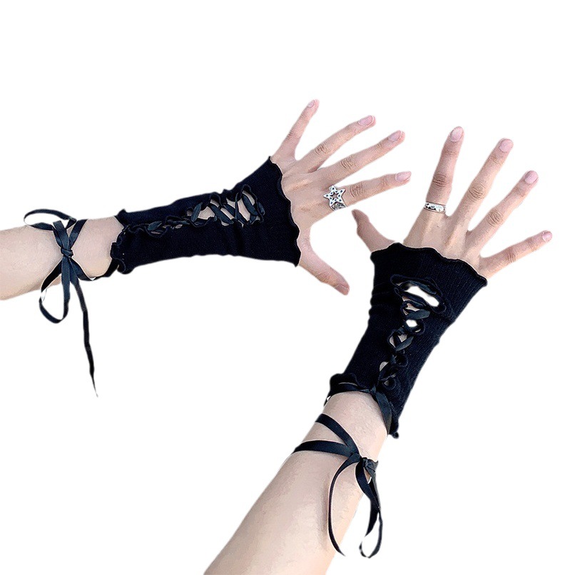 Y2g encaje-up mano manga Lolita encaje DIY japonés chica ins corrector opresleeve mujer Harajuku estilo corto abierto dedo