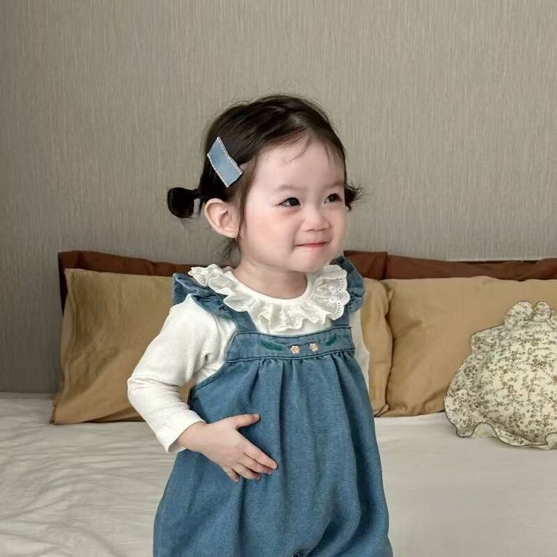 女童背带连体裤套装婴儿女宝宝连体衣打底衫洋气秋装两件套|undefined