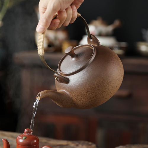V5HA retro large ceramic kettle single handle coarse pottery pot electric ceramic stove carbon stove around the stove teapot household