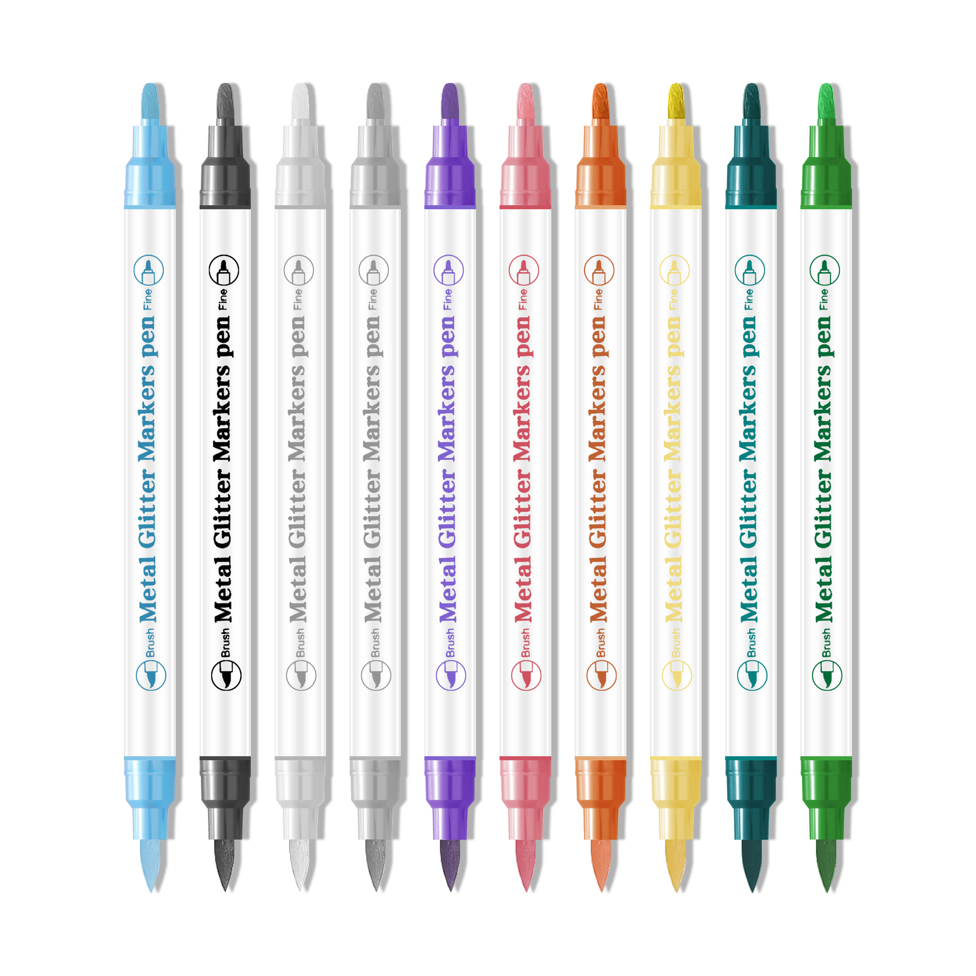 Cross-border especial de doble cabeza pintura de uñas graffiti pluma tatuaje pluma 10 colores conjunto mano cuenta pintura acrílico rotulador