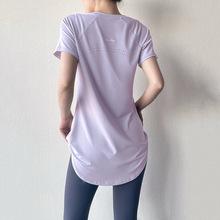 春夏秋中长款t恤透气跑步健身女长短袖运动上衣瑜伽服遮臀显瘦