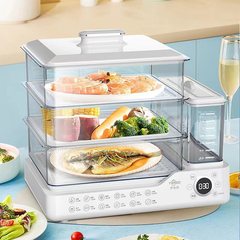 独立水タンク電気蒸し器煮込み一体型電気蒸し器家庭用小型三層多機能大容量朝食機