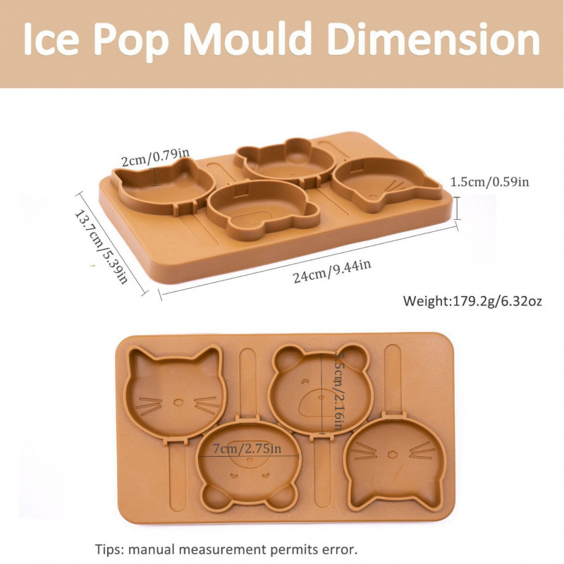 Molde de helado de silicona de grado alimenticio hecho en casa helado de helado helado de helado de dibujos animados para niños modelo de palitos de queso