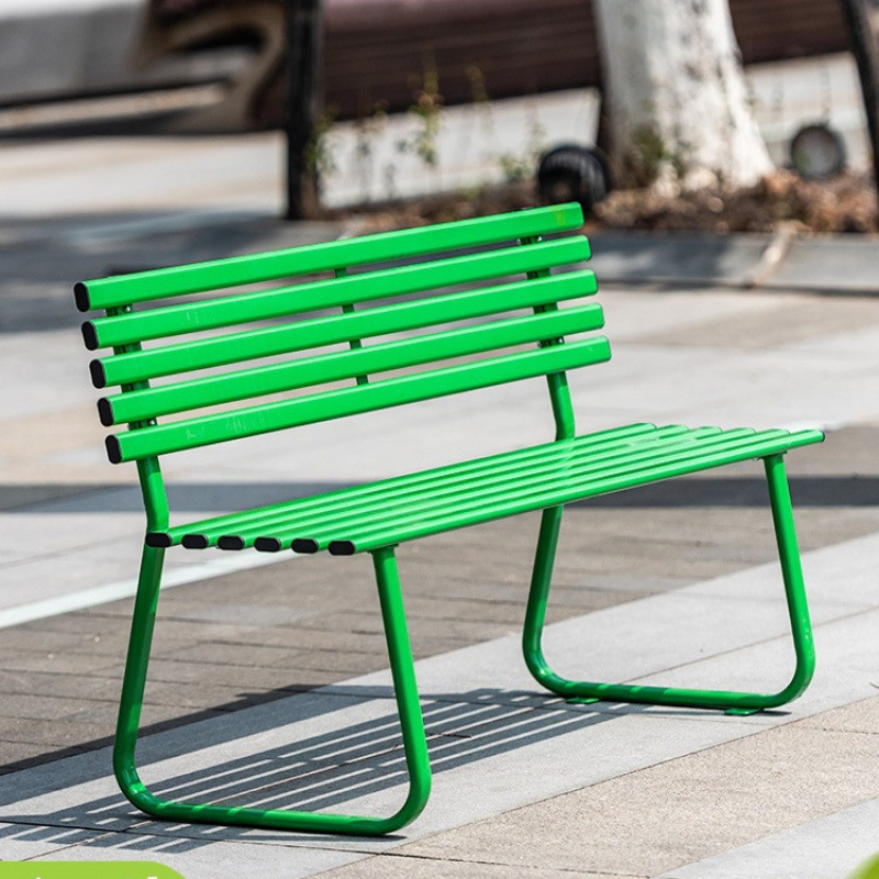 Trendy Outdoor Bench Park Chair Open-Air Double Seat Courtyard Leisure Café Long Bench